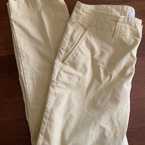 Loft, pale yellow slim chinos